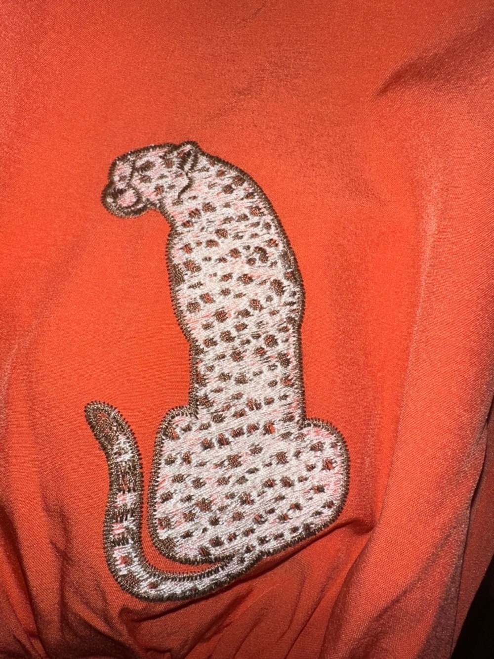 THML Crew Neck Long Puff Sleeve Textured Leopard Print Size S - Picture 8 of 9